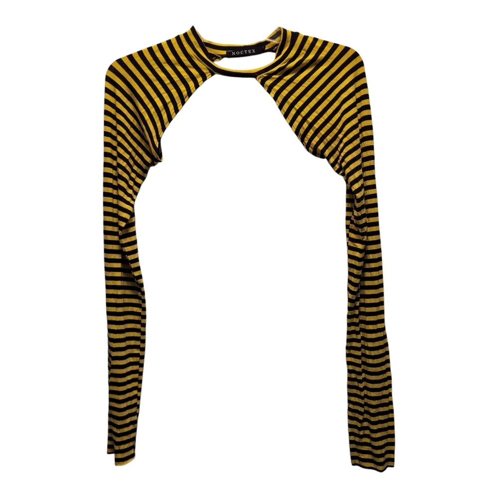 Noctex Yellow and Black Striped Long Sleeve Shrug - Size S